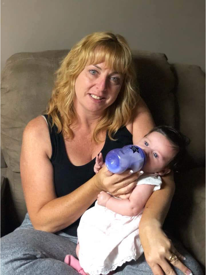 Photo of Lesley with baby Mila